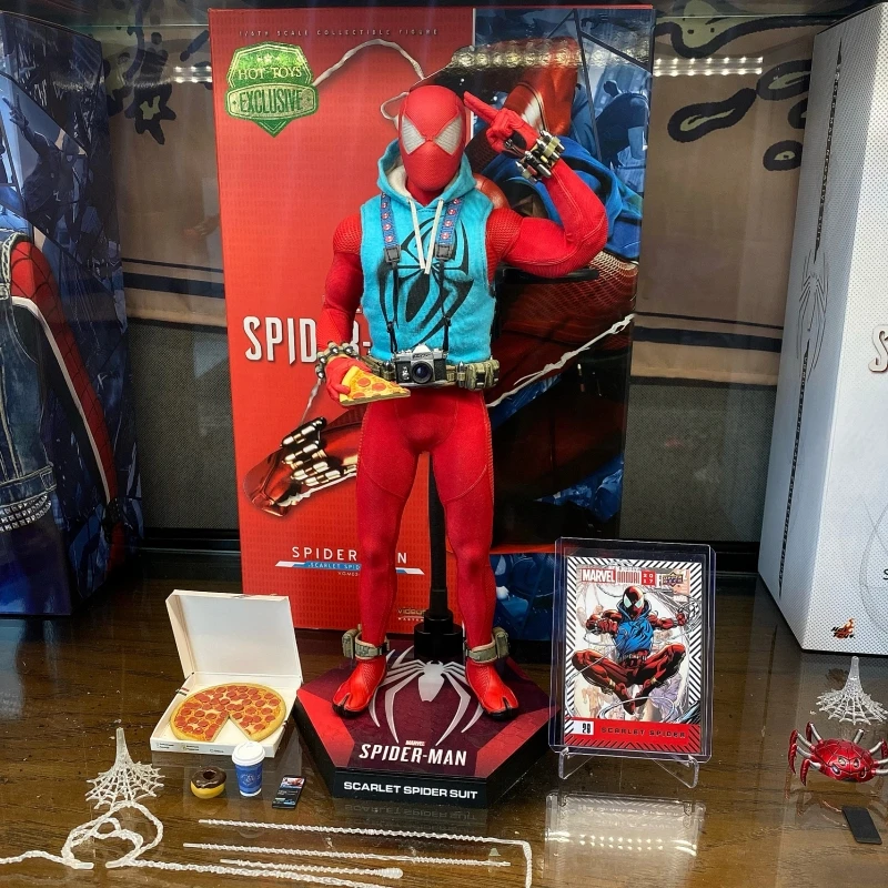 

Original Hottoys Ht Marvel Spider-man Scarlet Spider Suit 2019 Limited 1/6 Th Scale Anime Action Figure Model Toy Christmas Gift