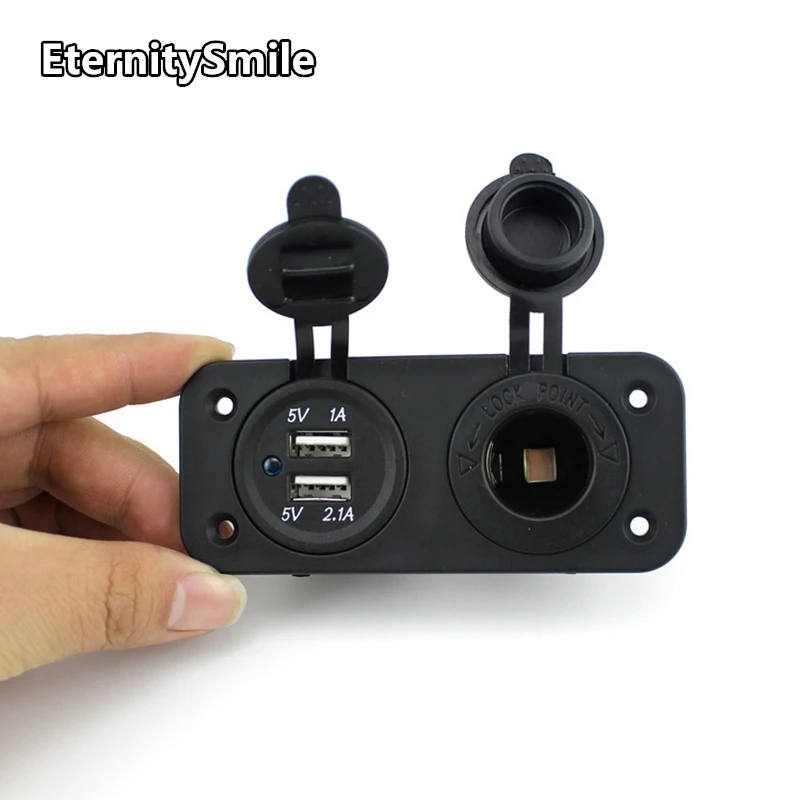12v/24v 2.1A 1A Output waterproof double USB Changer Accessory Power Socket 24 volt car charger