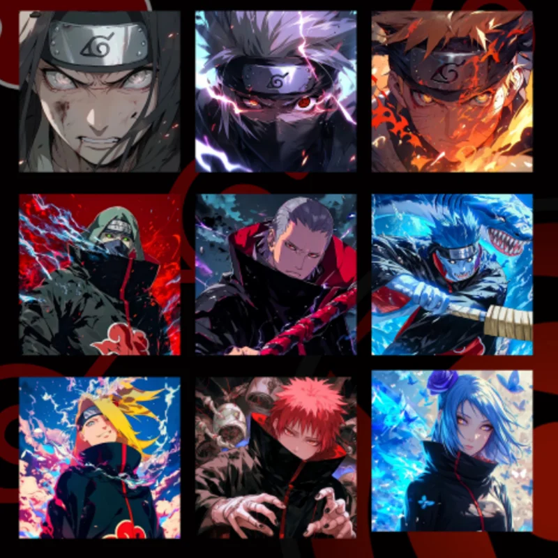 Anime NARUTO Karta Akatsuki Hatake Kakashi Uchiha Sasuke Uzumaki Naruto Prezent Zabawka Rzadkie Kolekcje Podwójne Brokatowe Karty Papierowe