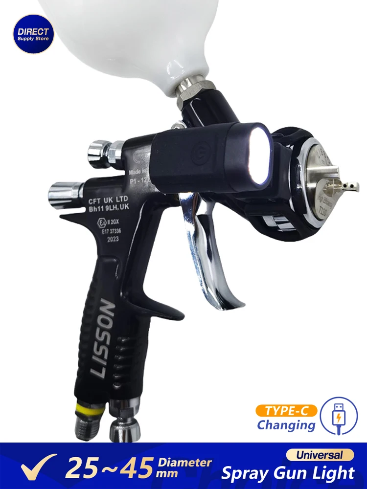 Pistola de pulverização universal, luz de preenchimento de tinta para aerógrafo, iluminação
