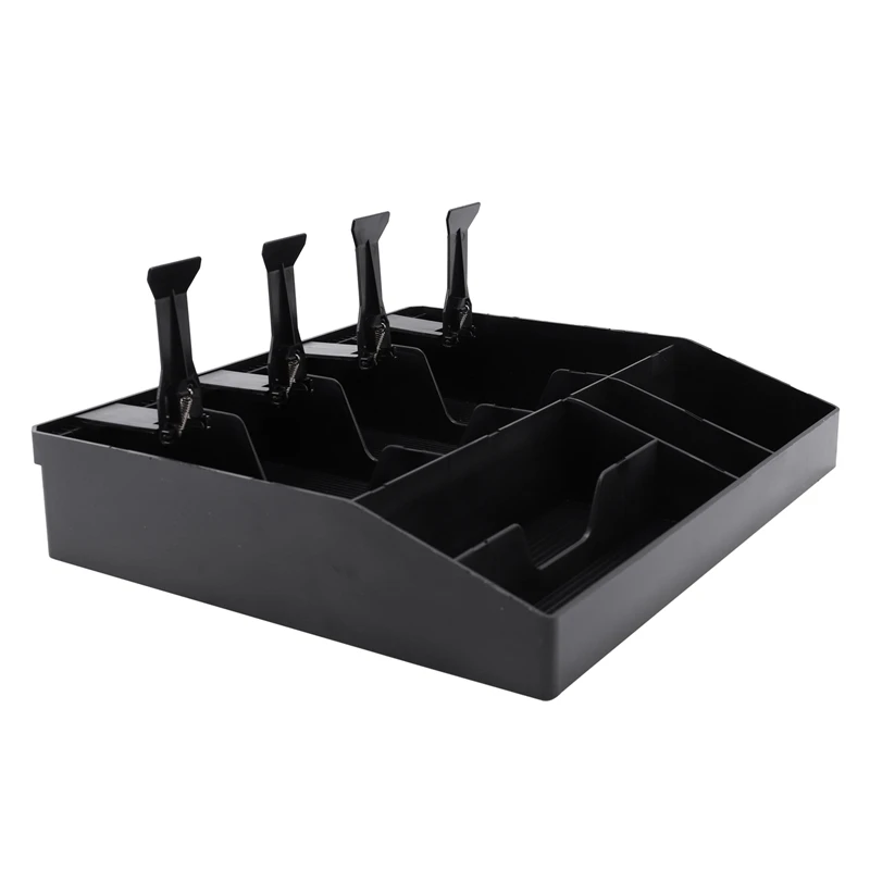 

ABGH-Eight Grids Cash Drawer Box Support Register Insert Coin Tray Cashier Tidy Storage Adjust Safe Box