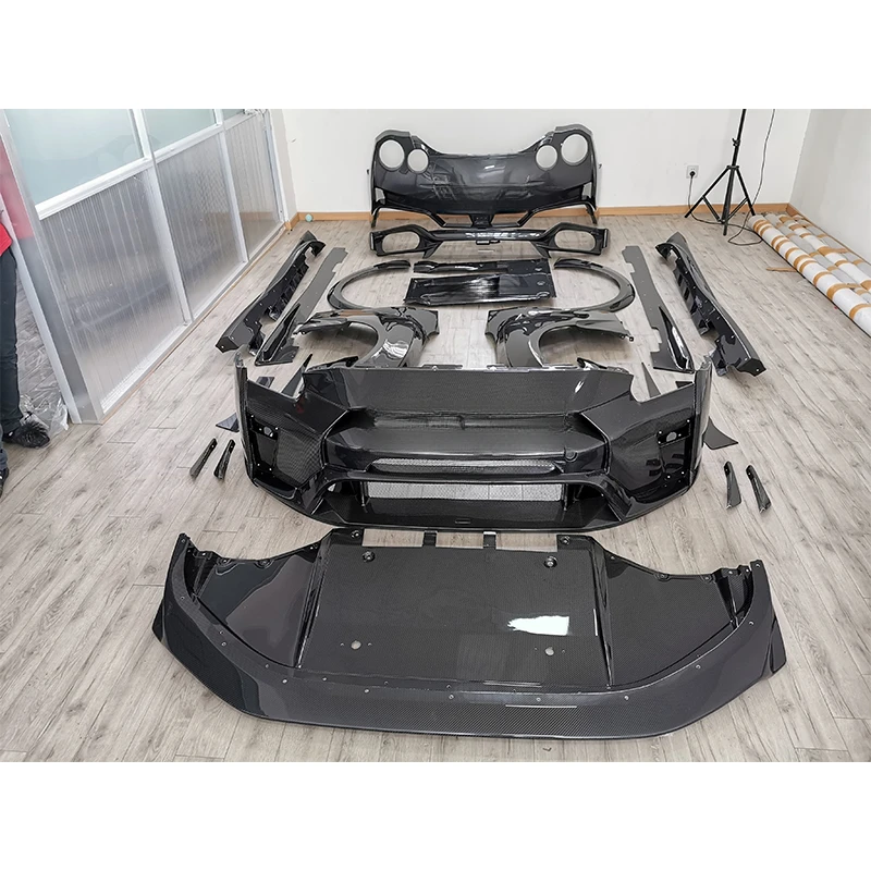 Vari 2019 Ver Magnum Opus Style Half Carbon Fiber Body Kit With Bumper Side Skirt Fender for  GTR R35 2017-2021 Carbon Kit
