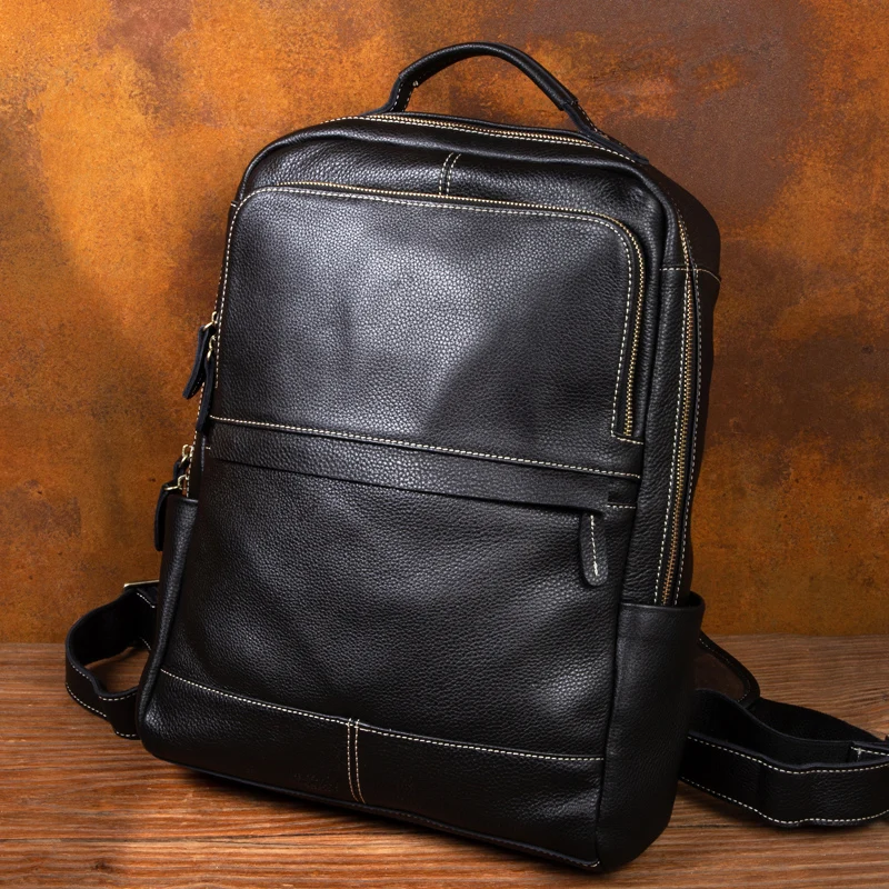 Crazy horse leather backpack retro leather trend backpack handmade top layer cowhide business computer travel backpack outdoor