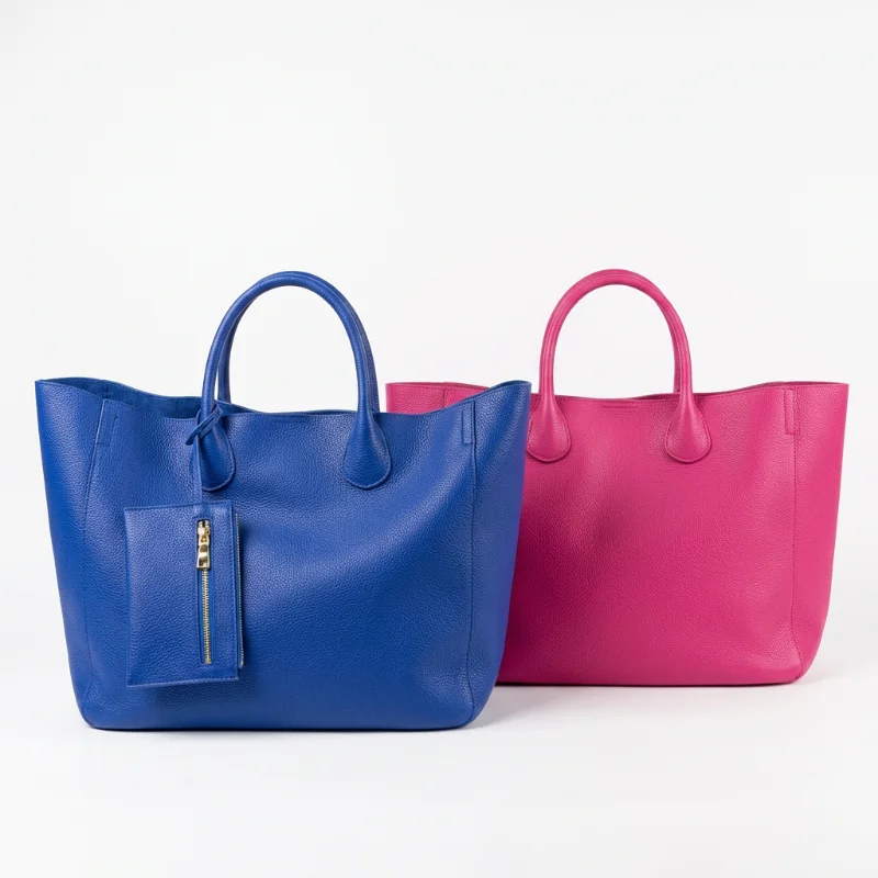 

European American Fashion Rose Red Handbag Belt Buckle Design Soft Shoulder Bag New Women's Commuting Large Capacity Tote Bag