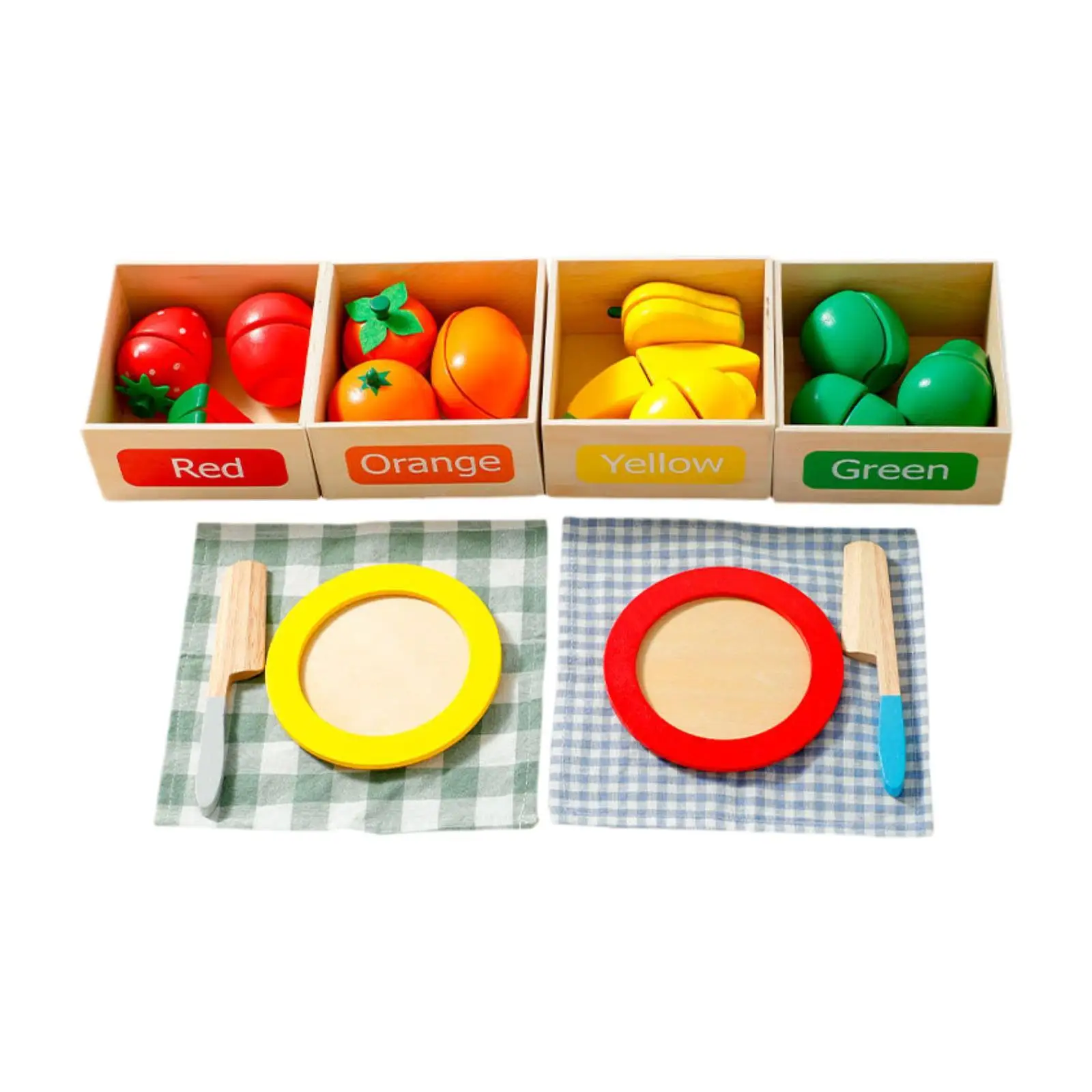 Kitchen Pretend Toy Simulation Kitchen Toys Color Learning Simulation Kitchen Wooden Kitchen Set for Kitchen Girls Toddlers