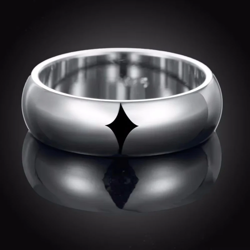 925 Sterling Silver Simple Polished Ring For Fashion Women Charm Wedding Party Gift Jewelry image 4