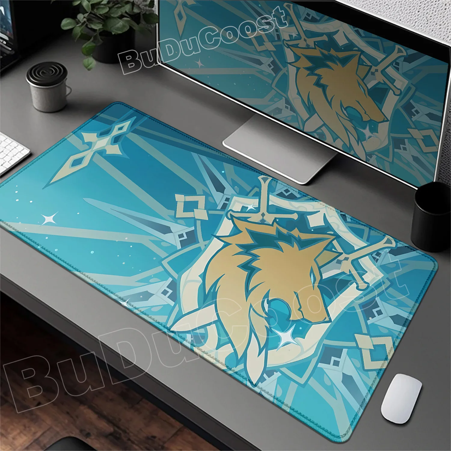 

New HD Printing Genshin Impact Varka Character Pattern Gaming Mouse Pad Computer Accessory Large Desk Mats Locking Edge Mice Mat