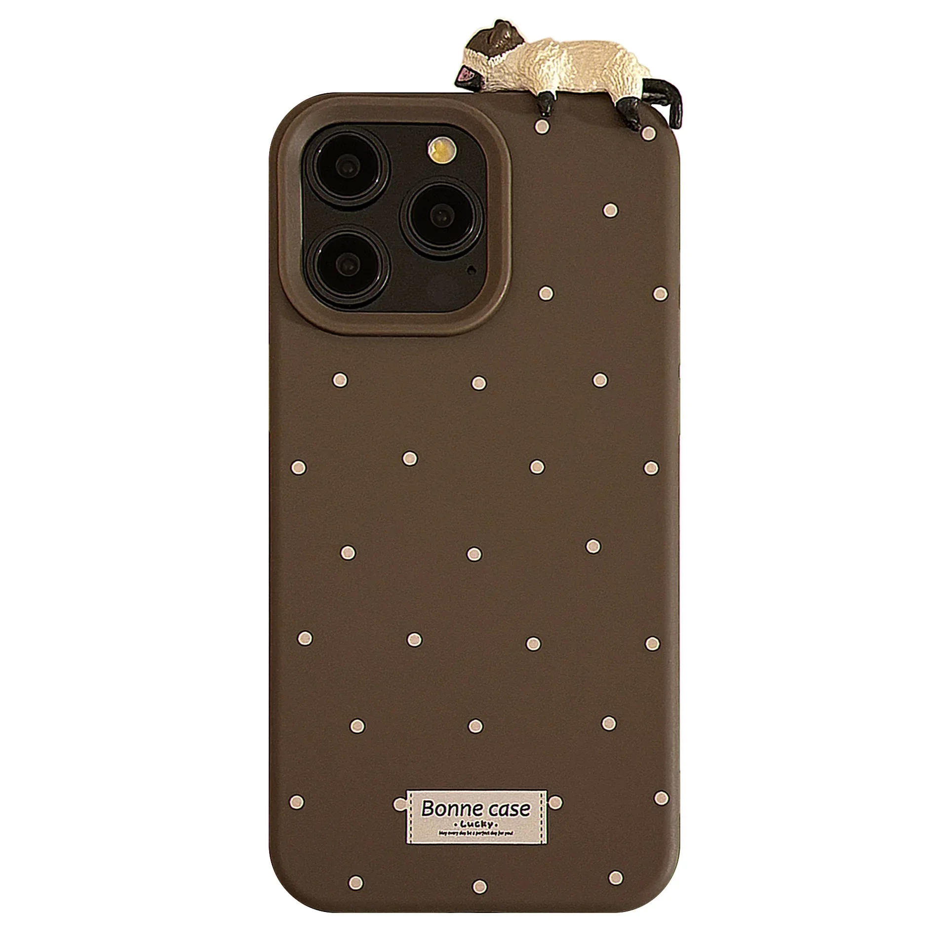 Süße 3D-Katze dekorative Polka Dot Handyhülle für IPhone 16 15 14 12 13 11 Pro Pro Max Plus X XR stoßfeste Handyhülle