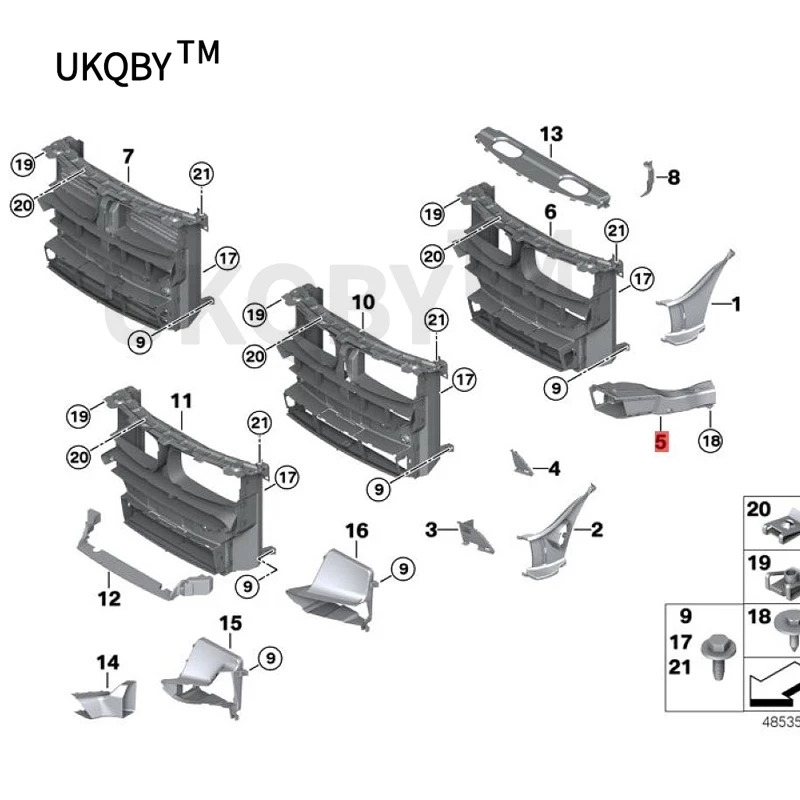 bm wX5 F15 30dX 35i 35iX 40dX 25dX Air duct brake left/right Body equipment 51747343803 51747343804