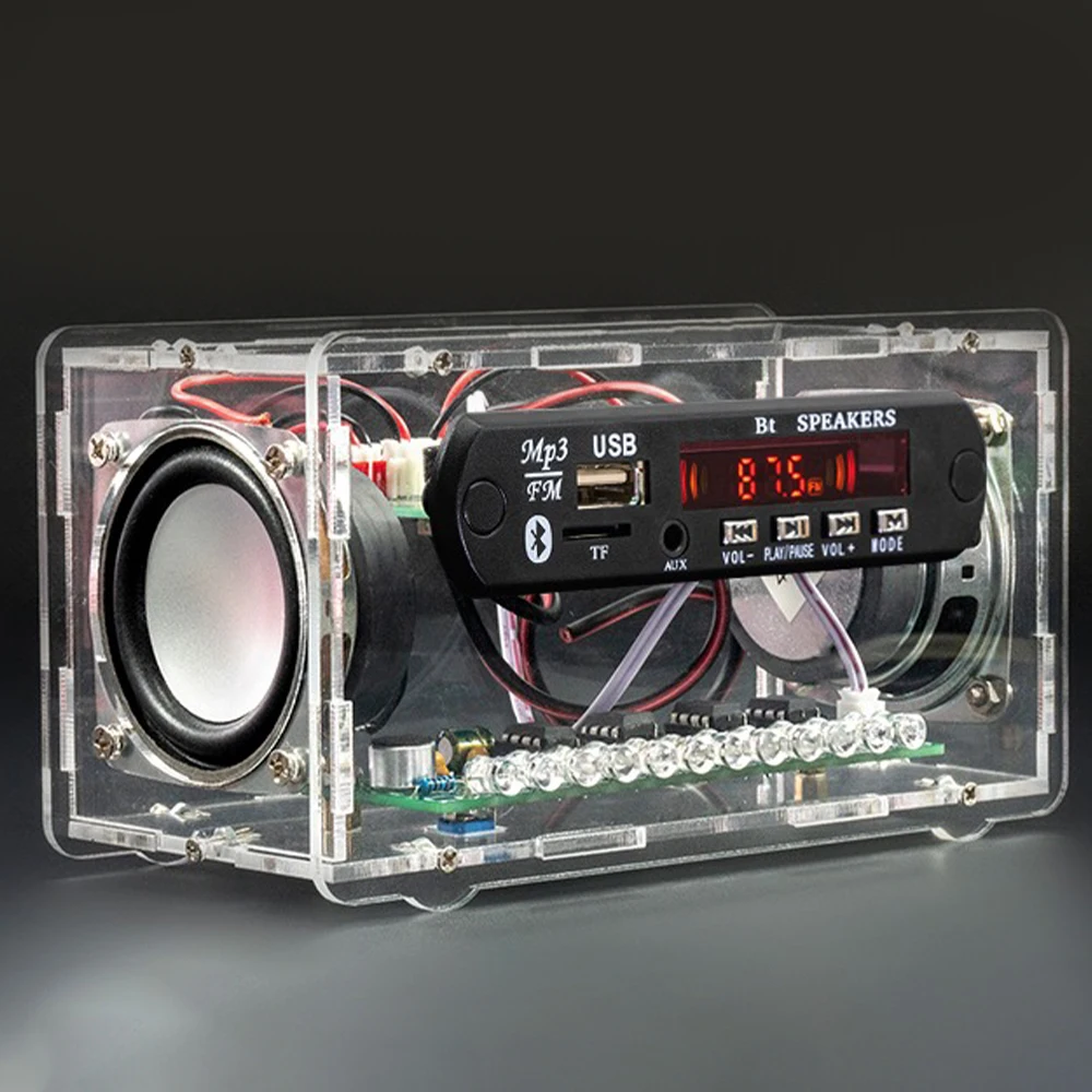 Bluetooth-совместимый комплект динамиков с FM-радио DIY пайка проект практика пайки DIY электронный комплект компонент 2*3 Вт динамик