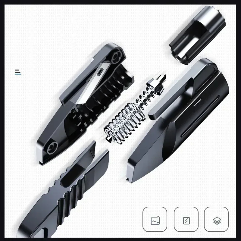 2-in-1 Car Seat Belt Cutter Knife Emergency Car Window Breaker Safety Hammer Multifunction Lifesaving Tool Escape Device