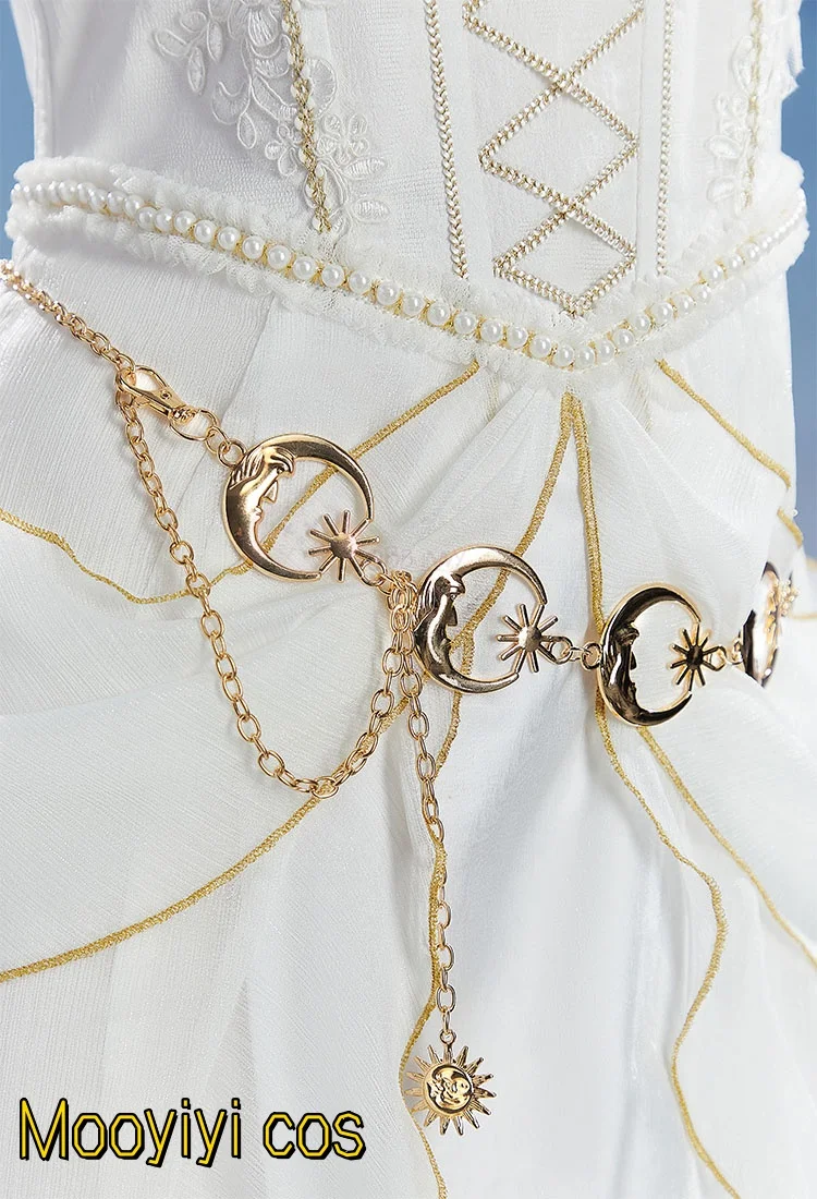 Hot New Mooyiyi cos Frieren Costume Cosplay Halloween Natale Giochi di ruolo Festa Comic S-XL Anime Abito da dea bianca