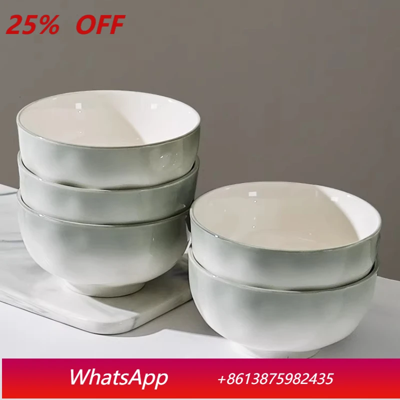 

LTT Underglaze Color Ceramic Rice Bowl Household Eating Bowl Tableware Set
