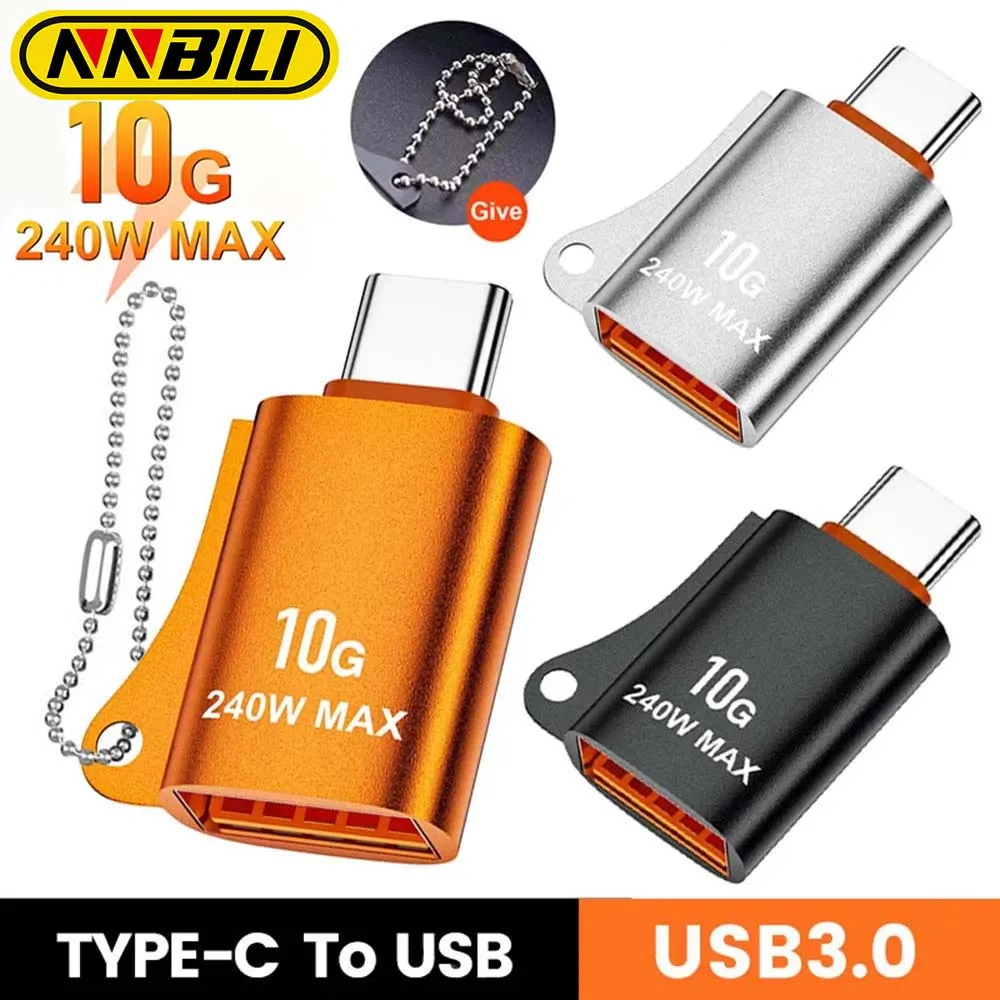 Nnbili 240w max usb c a usb 3,0 adaptador für iphone 15 plus 15 pro max otg ladegerät kabel adapter konverter für macbook laptops
