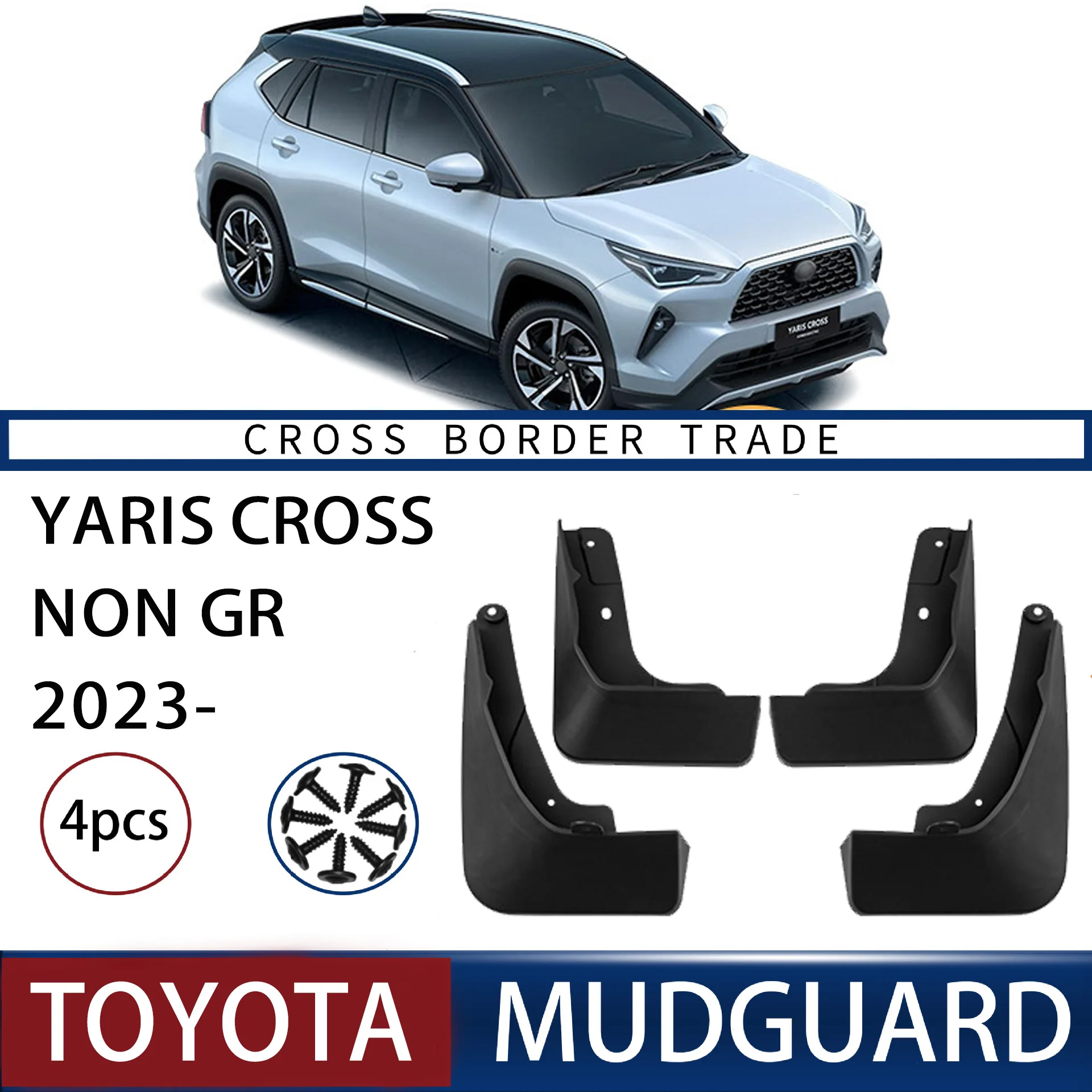 

FOR Toyota Yaris Cross Non GR 2023 Car Molded Mud Flaps Splash Guards Mudguards Front Rear Styling Front Rear Car Accessories