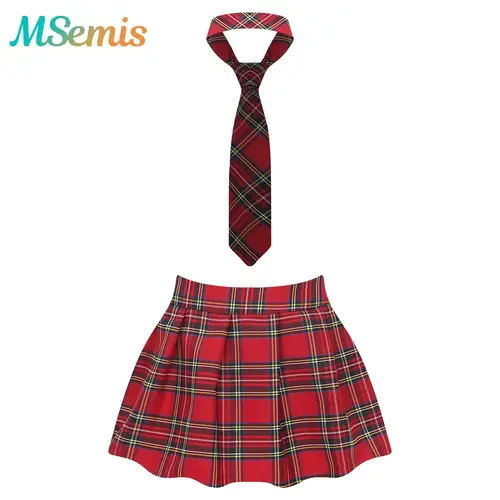 Minifalda plisada a cuadros con cremallera para mujer, falda con corbata, uniforme de colegiala japonesa, disfraz de Cosplay, vestido elegante, traje de baile
