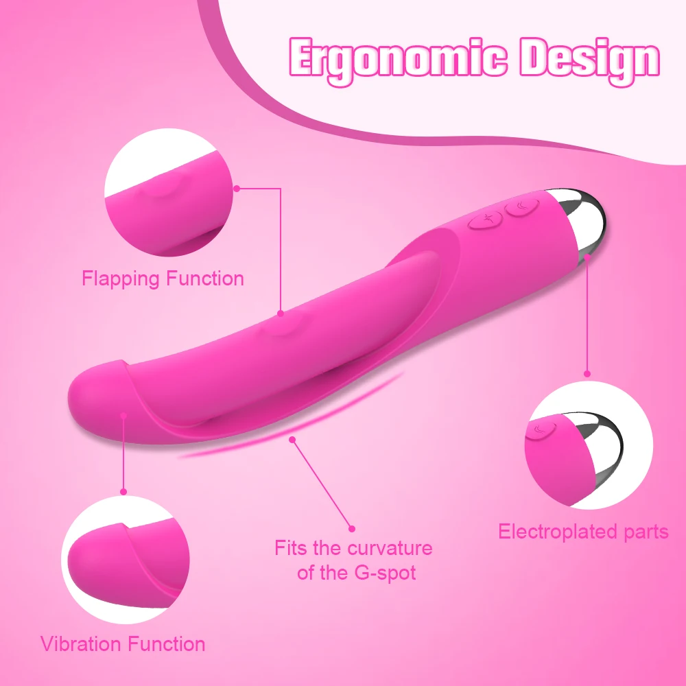 10 Modes Vibrator Soft Silicone Dildo Realistic Penis Powerful Vibration Flap Tapping Sexy Toys Adult Female Orgasm Masturbator