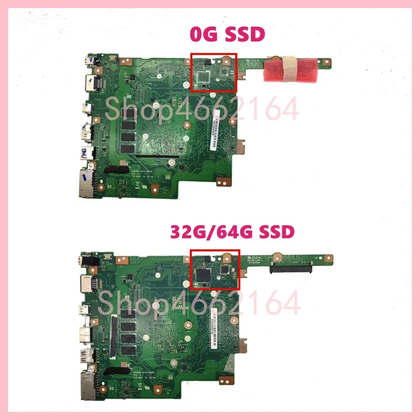 E402WA  E2-6110 CPU 2GB 4GB-RAM 0G/32G/64G SSD Laptop Motherboard For ASUS VivoBook E402WAS E402WA E402W E402YA Mainboardd