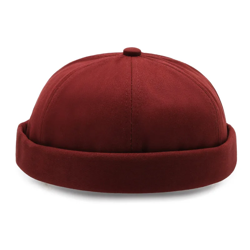 Men Cotton Brimless Skullies Cap Solid Color Street Portable  display picture 1