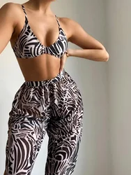Zebra Striped Pattern Triangle Bikini 2026 Women & Beach Pants Swimwear Female Thong Swimsuit Beachwear Bathing Swimming Suit
