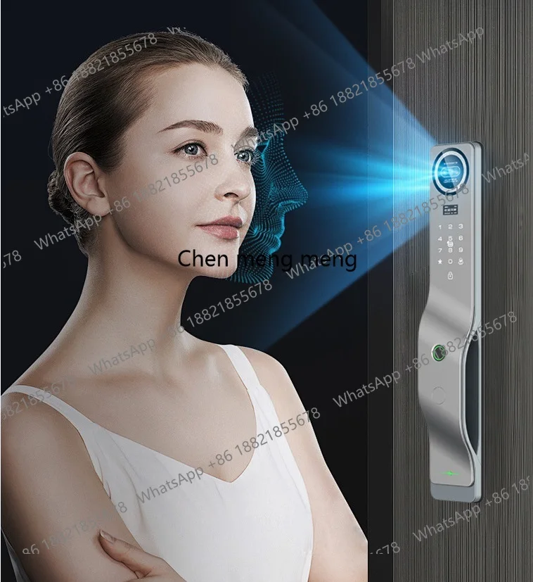 

3D Face Intelligent Wifi Digital Smart Lock Fingerprint Visual Intercom Palm Vein Palmprint Biohacking RFID Security Door Lock