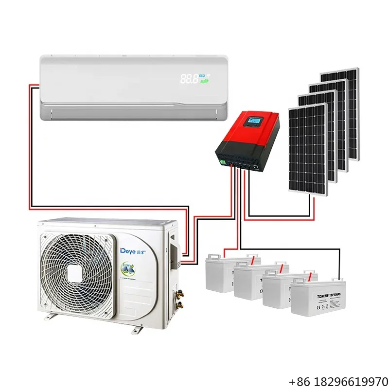 Off Grid 48V DC Solar Powered Portable AC 9000-24000BTU Hybrid For Home Room