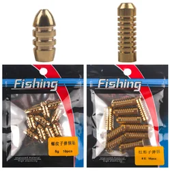 Accesorios de aparejos de pesca de 1,5-10g, plomos de plumón de cobre puro para peces afilados, Bullet Texas Rig Luya, señuelo de peso, 10 Uds.