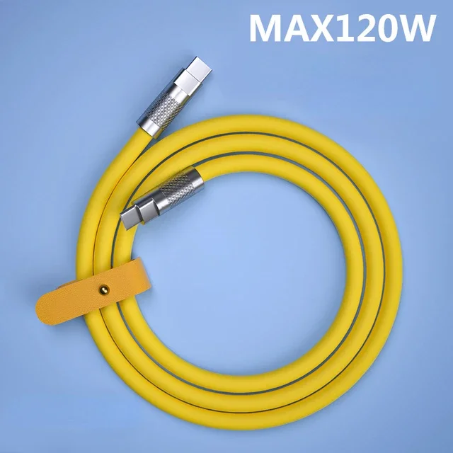 New 120W 7A Super Fast Charge PD Type C Liquid Silicone Cable 1M 1.5M 2M Usb Cable Usb C To C Charger Cable for Xiaomi Huawei