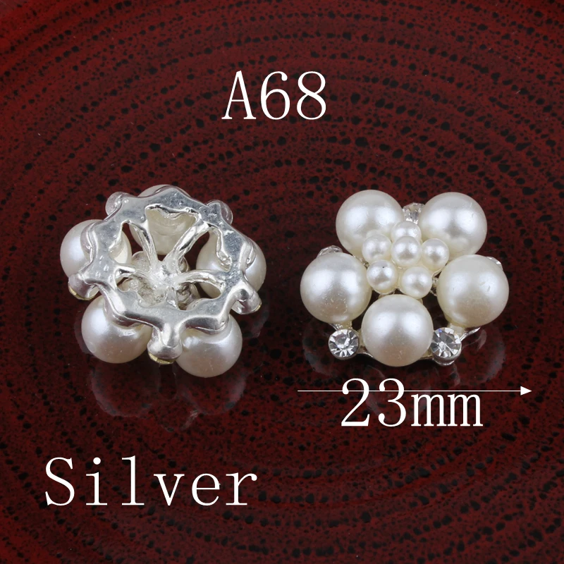 120pcs/lot 23mm Clear Alloy Crystal Flatback Buttons for Kids Girls Hair Accessories/Ornaments Bling Metal Rhinestone Buttons