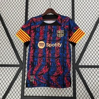 Striped Cuffs Yellow Red Barca Style Black Jersey 24 25 Abstract Graphic Mens Fan Shirt Popular Cool Design