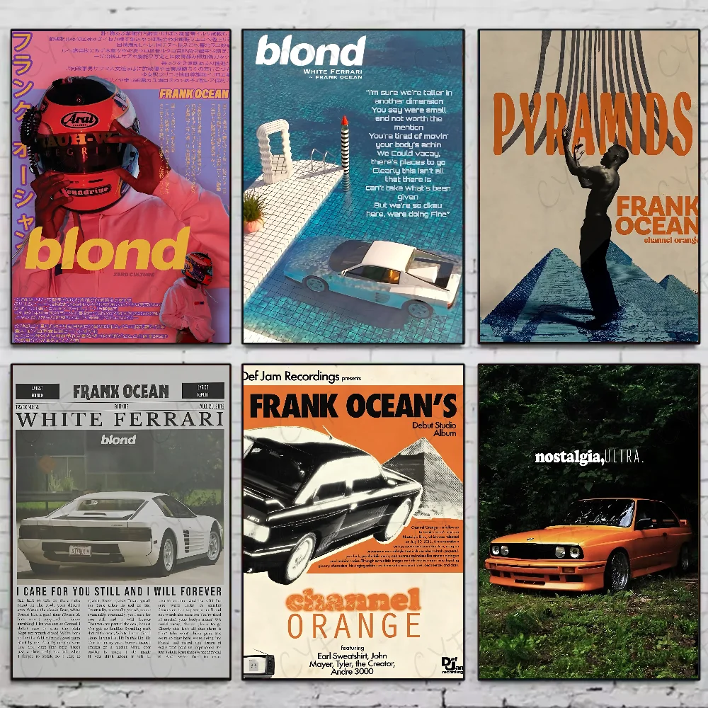 Póster de álbum de moda Rubio moderno Frank Ocean Hypebeast Rap, pegatina artística de pared impermeable para decoración para sala de estar, impresión de alta calidad
