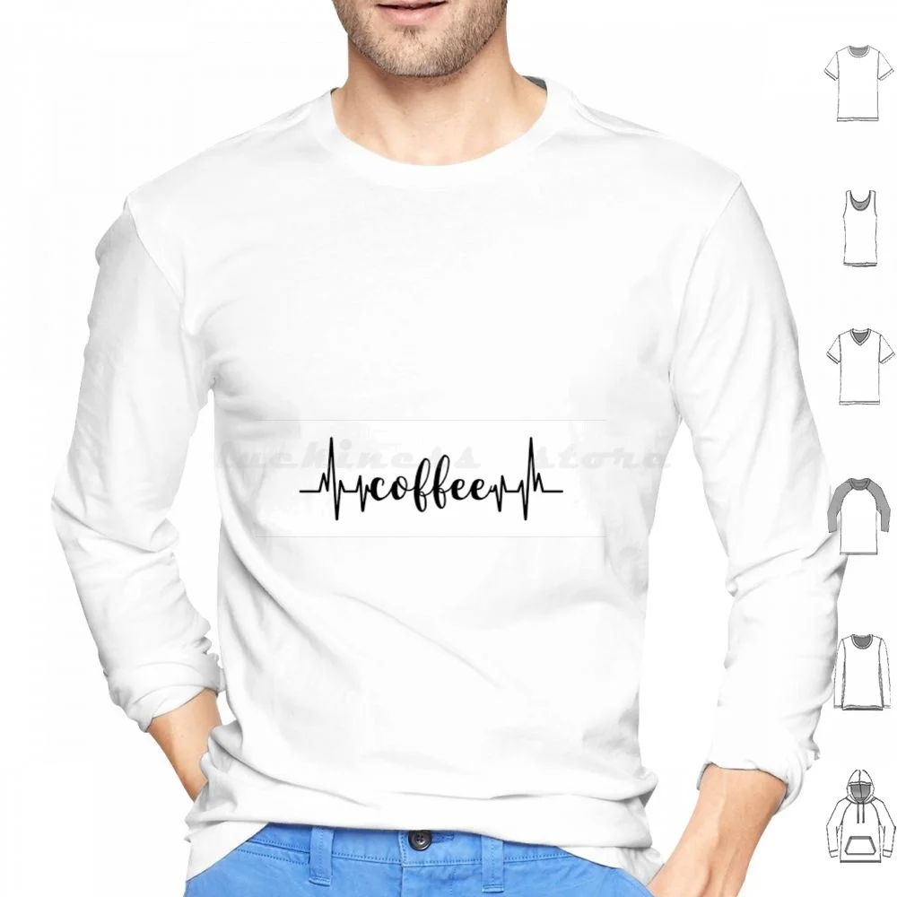 Camiseta de café com capuz engraçado manga comprida café