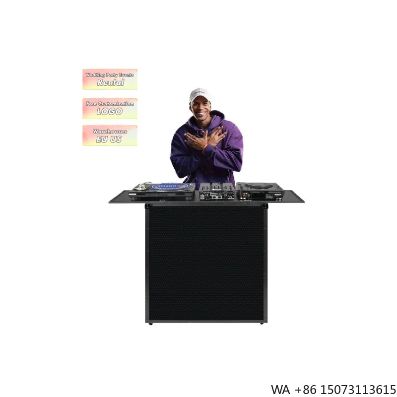 Portable Foldable Waterproof DJ Facade Booth Flight Case Black Aluminum Frame Plywood for Trade Parties