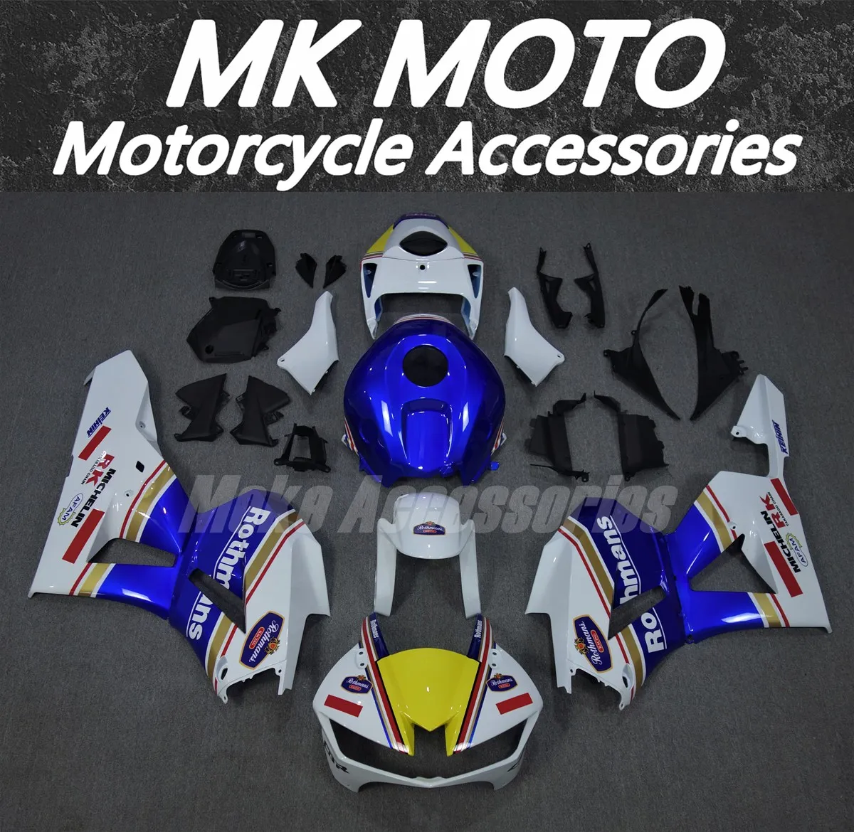 

Motorcycle Fairings Kit Fit For Cbr600rr 2013 2014 2015 2016 2017 2018 2019 Bodywork Set White Blue Yellow