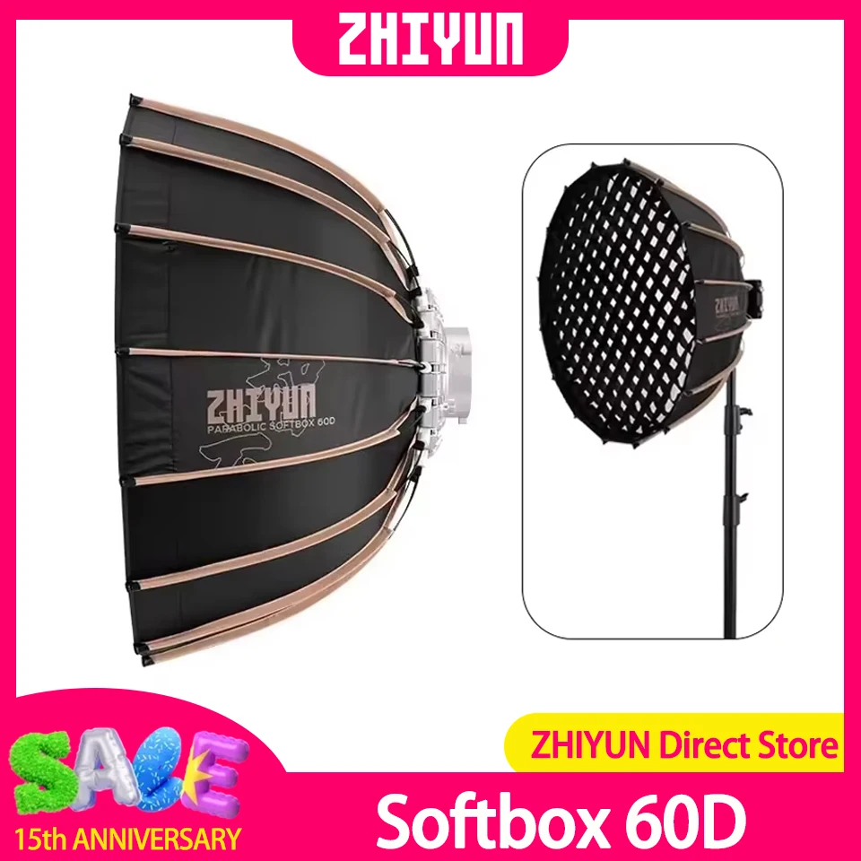 ZHIYUN Softbox 60D Bowen جبل الفيديو الضوئي الناشر ل Molus G60 X100 التصوير إكسسوارات مضيئة