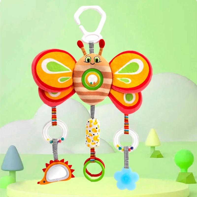 Culla girevole in morbido peluche con campanelli musicali per lo sviluppo del tracciamento visivo e il giocattolo educativo A2UB