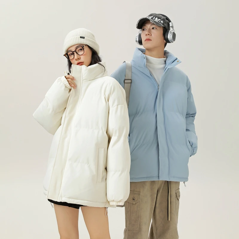 

Outdoor Men's Windbreaker Couple Solid-color Cotton-padded Jacket Comfortable and Fashionable Bread Jacket Trendy Winter Jacket
