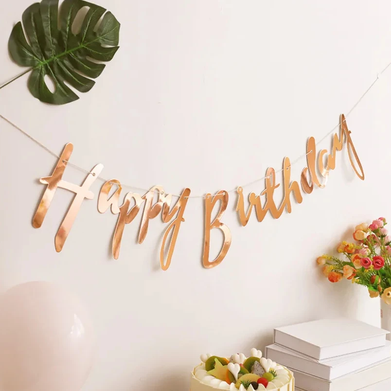 

Happy Birthday Banner Bunting Paper Birthday Wedding Party Hanging Garland Banner Home Birthday Sign Baby Shower Decoration