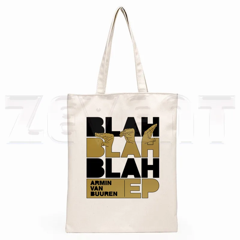 DJ Armin Van Buuren Blah Trance Music Fans Print Shopping Bags Girls Fashion  Hip Hop Hipster Casual Pacakge Hand Bag