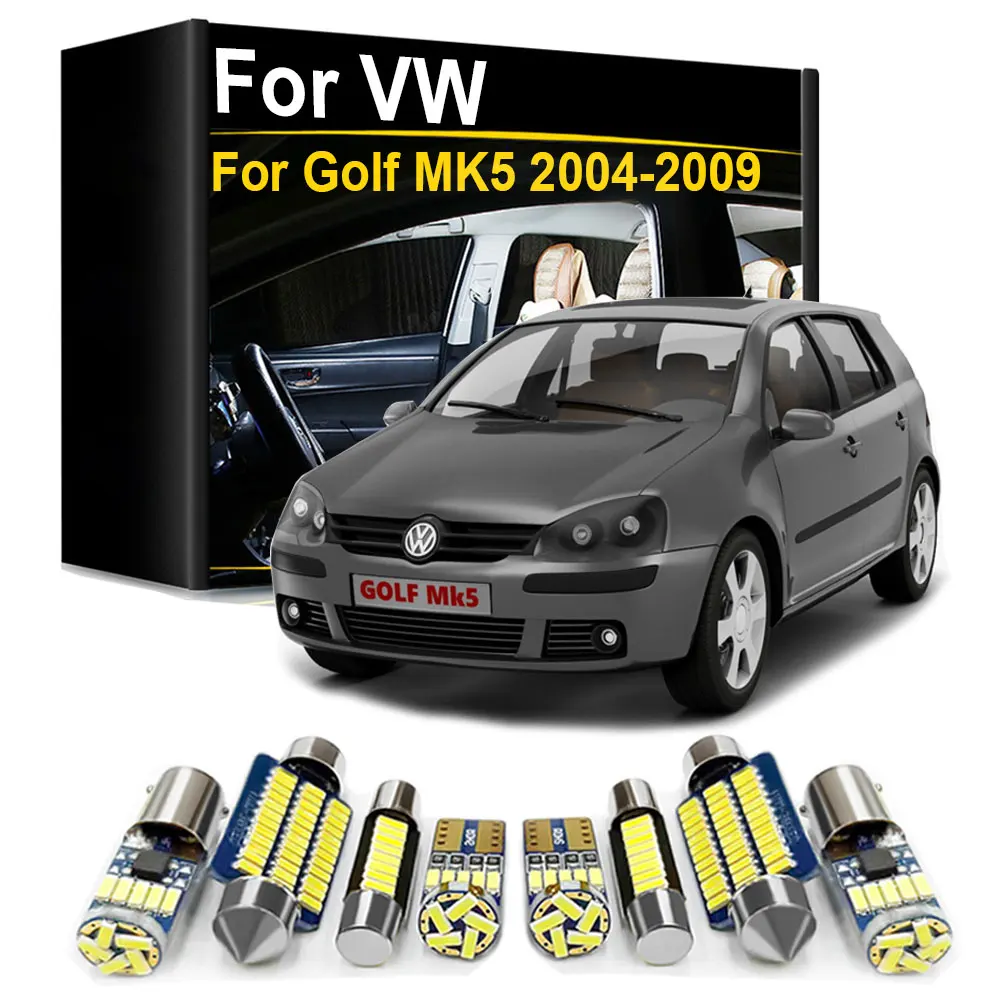 14Pcs LED Interior Dome Foot Plate Light For VW Volkswagen Golf MK5 5 V GTI 2004 2005 2006 2007 2008 2009 Complete Accessories