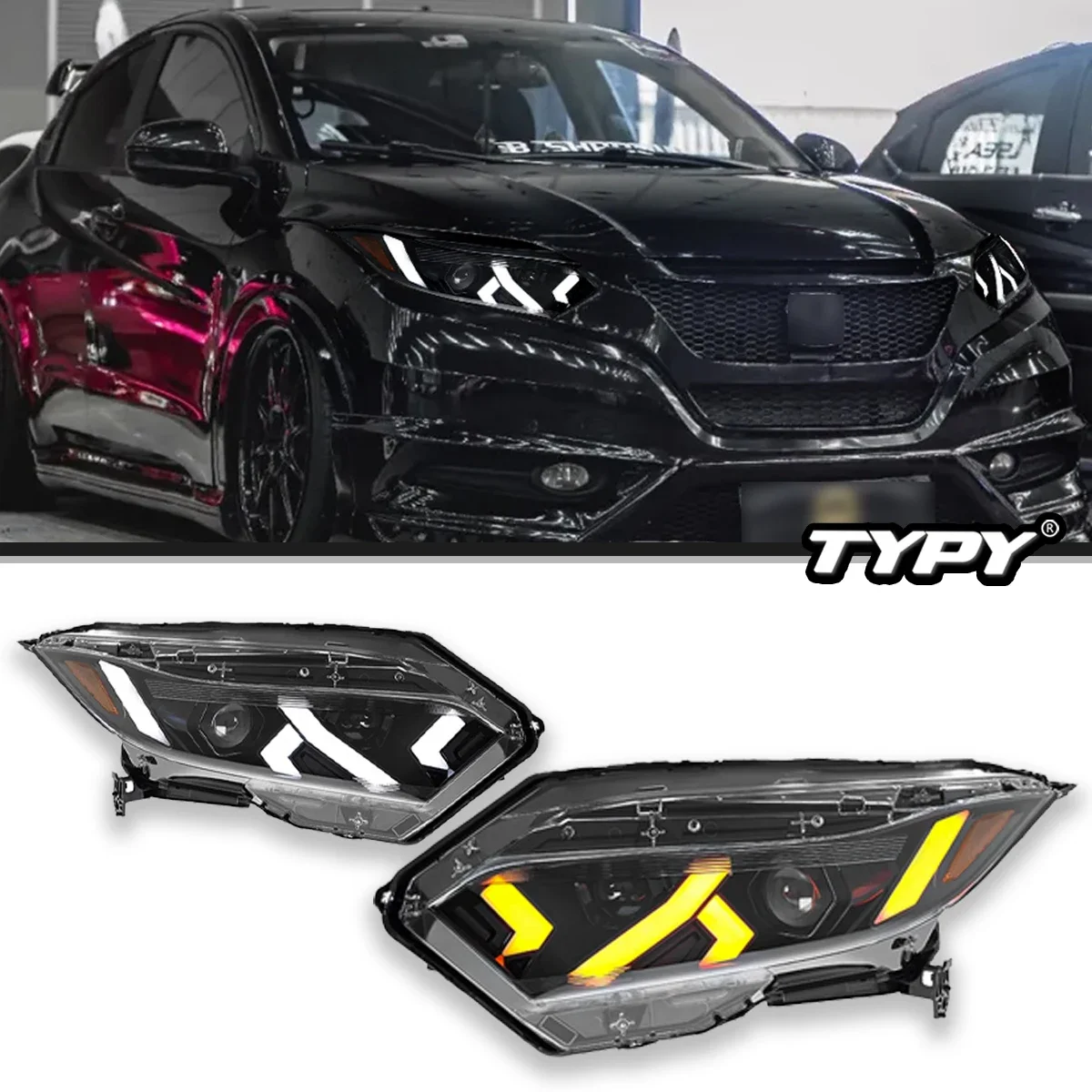 

Автомобильные фары для Honda Vezel, фары 2019-2022, светодиодные фары для проектора, дневные ходовые огни, автомобильные аксессуары