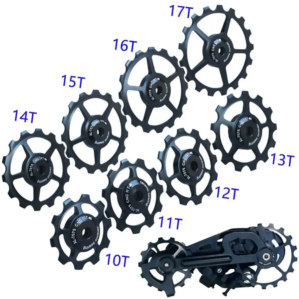 2024 10T-17T Bicycle Guide Wheel Jockey Wheel Sporting Goods MTB Pulley Jockey Wheel POM Ceramic Rear Guide Wheel