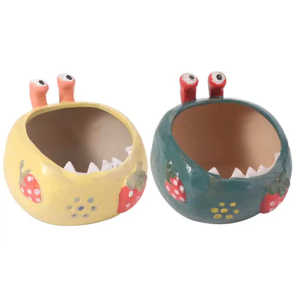 

Crafts Ceramic Succulent Flowerpot Personality Cartoon Flower Vase Breathable Creative Hydroponic Flower Holder Balcony