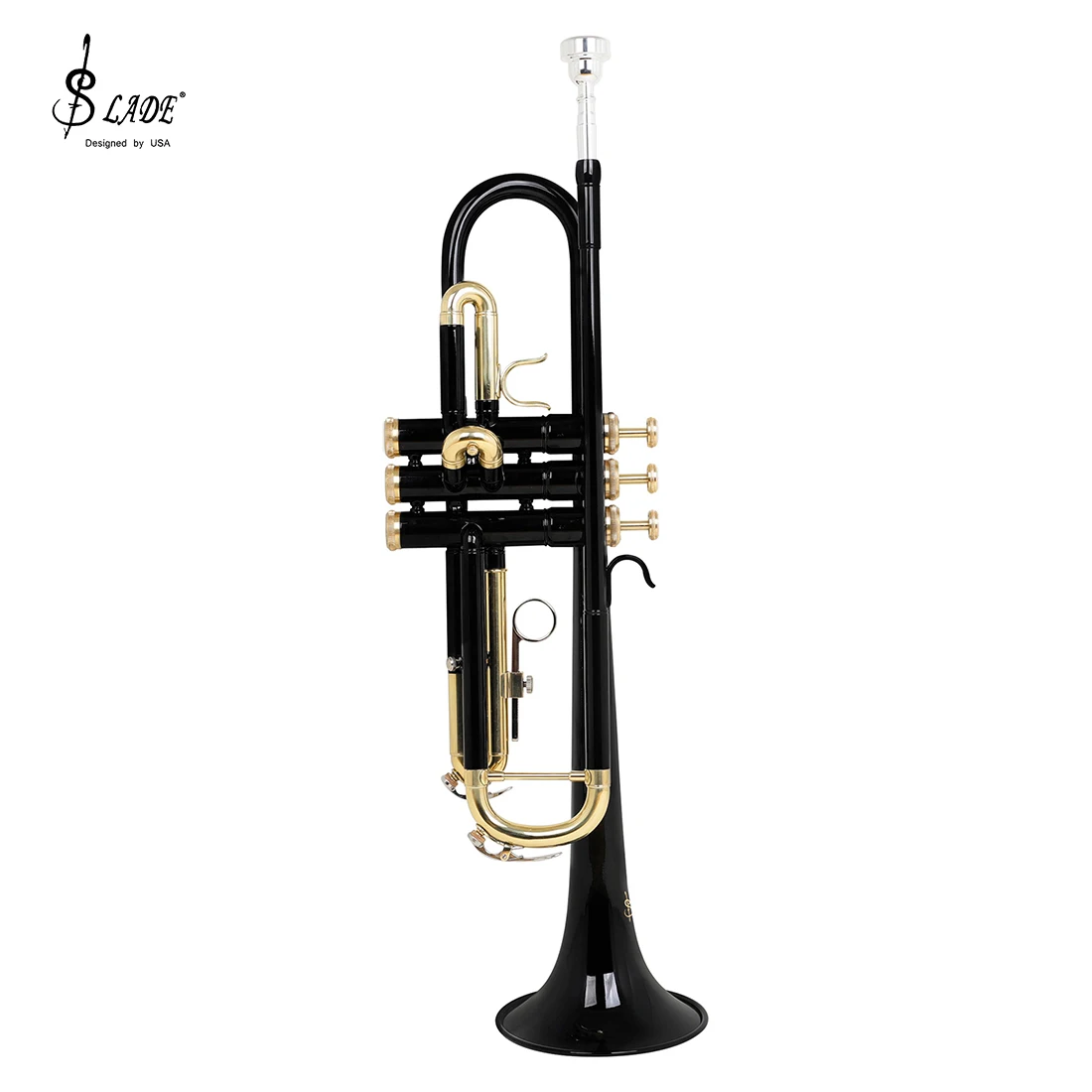 SLAD Professional Trumpet B-Flat Trumpet Set Brass Body Colorful Gold Key Red Blue Black Trumpet Brass Instrument for Practicing