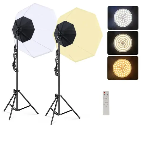NEW Octagonal Softbox Lighting Kit 70cm Soft Box with Socket Continuous Photography Lighting Tripod Kit for YouTube Video