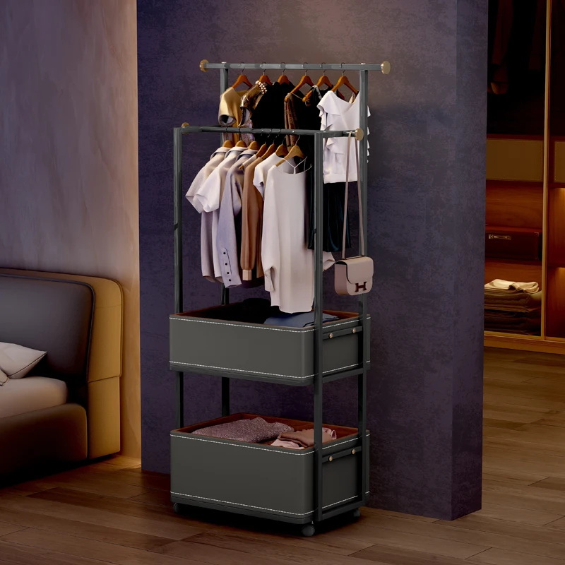 

Italian Minimalist Coat Rack Removable Bedroom Saddle Leather Coat Rack Storage Floor Designer Cabides Para Roupa Furniture