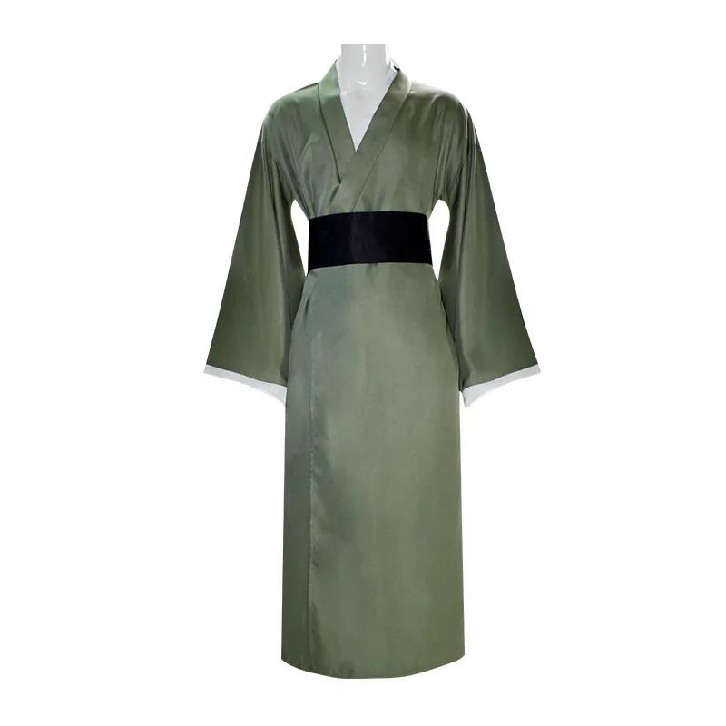 أزياء بونغو الضالة للكلاب أنيمي فوكوزاوا يوكيشي التأثيرية زي الساموراي الياباني بدلة كاملة كيمونو أخضر لعب الأدوار في الهالوين