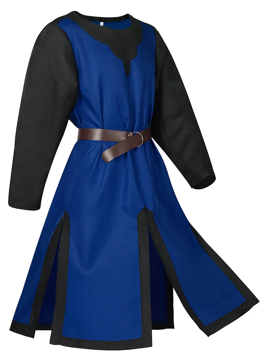 Mens Medieval Costume Halloween Tunic Vintage Shirts Medieval Men\'s Clothes Ethnic Social Shirt Knight Rob Halloween Party Cloth