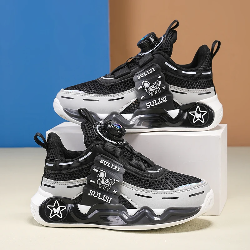 

Fashion Black Boy Sneaker Summer Mesh Children Shoes Size 28-39 New Design Kids School Casual Sneaker Sports Shoes for Girls
