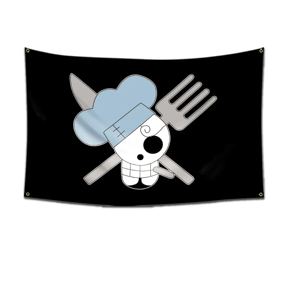 Anime One Piece Jolly Roger Wanddekoration Banner Gemälde Spielzeug Cartoon Luffy Zoro Strohhut Piraten Totenkopf Flagge Spielzeug für Kinder Geschenk